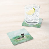 水彩共通ルーンバードアート自然 スクエアペーパーコースター (インサイチュ)