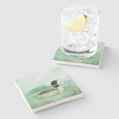 水彩共通ルーンバードアート自然 ストーンコースター (横)