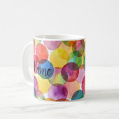 水彩円スタイルセラミックノベルティ コーヒーマグカップ (正面左)