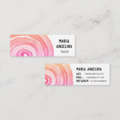 水彩円ニュートラルリングや輪抽象芸術ピンク スキニー名刺 (正面/裏面)