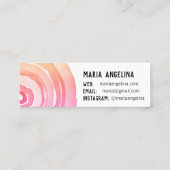 水彩円ニュートラルリングや輪抽象芸術ピンク スキニー名刺 (裏面)