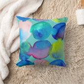 水彩円パターン抽象芸術アートカッコいいカラー クッション (ブランケット)