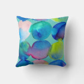 水彩円パターン抽象芸術アートカッコいいカラー クッション (裏面)