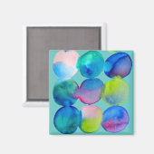 水彩円パターン抽象芸術アートカッコいいカラー マグネット (正面/裏面)