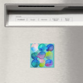 水彩円パターン抽象芸術アートカッコいいカラー マグネット (インサイチュ (食洗機))