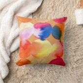 水彩円パターン抽象芸術アート暖色 クッション (ブランケット)