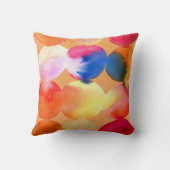 水彩円パターン抽象芸術アート暖色 クッション (裏面)