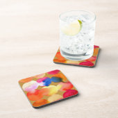 水彩円パターン抽象芸術アート暖色 コースター (右側)