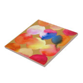 水彩円パターン抽象芸術アート暖色 タイル (側面)