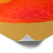 水彩円パターン抽象芸術アート暖色 ポスター (角)