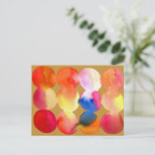 水彩円パターン抽象芸術アート暖色 ポストカード (スタンド正面)