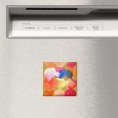 水彩円パターン抽象芸術アート暖色 マグネット (インサイチュ (食洗機))