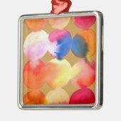 水彩円パターン抽象芸術アート暖色 メタルオーナメント (左)