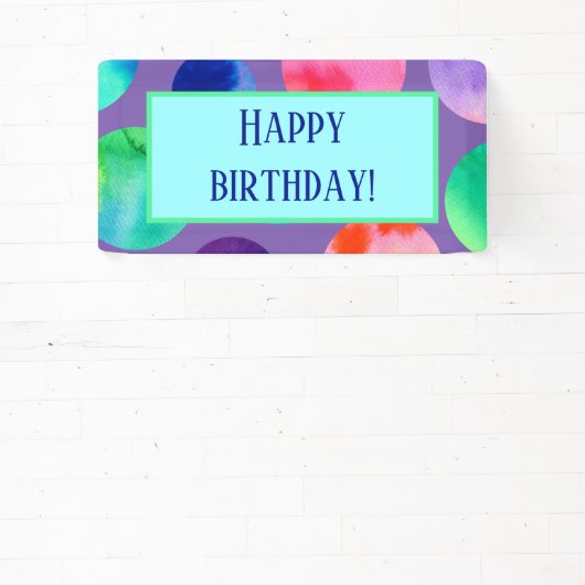 水彩円誕生日 横断幕 (インサイチュ)