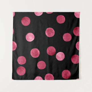 水彩円（黒）背景パターン タペストリー