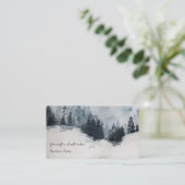 水彩冒険ウッドランド冬松林 名刺 (スタンド正面)