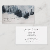 水彩冒険ウッドランド冬松林 名刺 (正面/裏面)