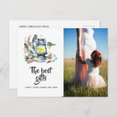 水彩写真を期待するクリスマスランタン 案内ポストカード (正面/裏面)