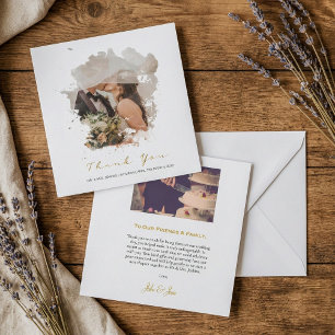 水彩写真エフェクト、結婚のサンキューカード サンキューカード