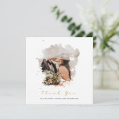 水彩写真エフェクト、結婚のサンキューカード サンキューカード (スタンド正面)