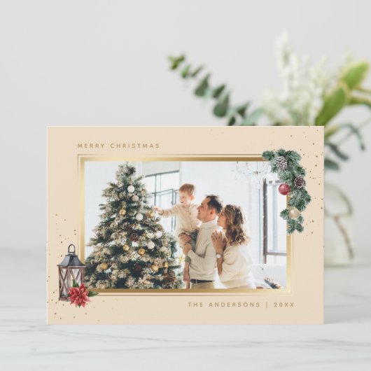 水彩写真エレガントクリスマスカード シーズンカード (スタンド正面)