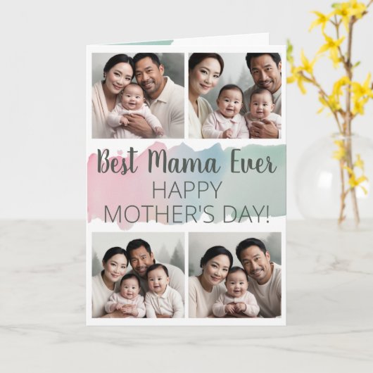 水彩写真コラージュ ママへの母の日カード カード (黄色い花)