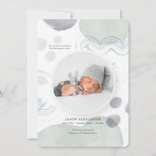 水彩写真スポット誕生のお知らせ 招待状 (正面)