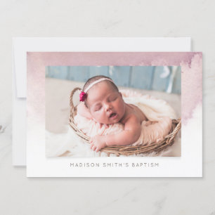 水彩写真バプティスマパーティの招待状 セーブザデート