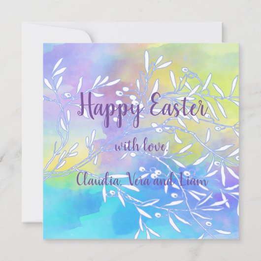 水彩写真フレームイースターカード シーズンカード (裏面)