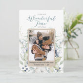 水彩写真ホリデークリスマスグリーティングカード (スタンド正面)