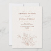 水彩写真マスクテラコッタ・フローラル 招待状 (裏面)