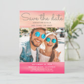 水彩写真モダン結婚式の日付を保存 セーブザデート (スタンド正面)