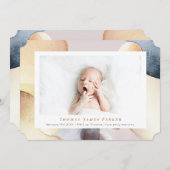 水彩写真モダン誕生 案内状 (正面/裏面)