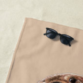 水彩写真動物野生動物アートビーチタオル ビーチタオル (インサイチュ)