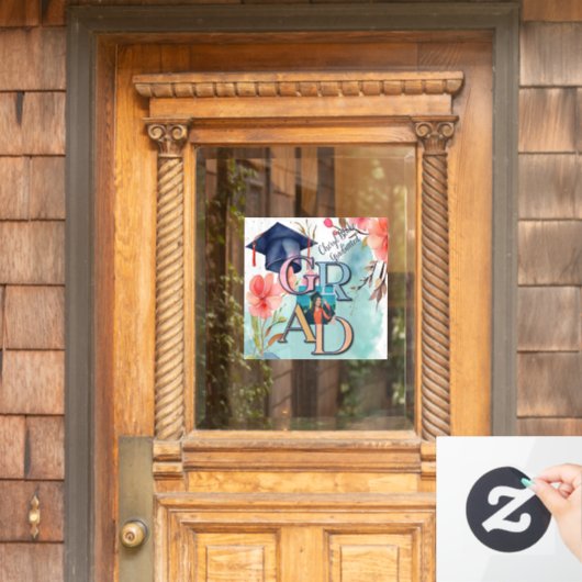 水彩写真卒業 ウィンドウサイン (ホームデコレーション)