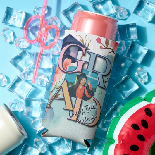 水彩写真卒業 スリム缶クーラー (インサイチュ 夏)