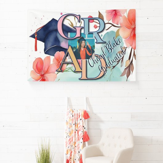 水彩写真卒業 横断幕