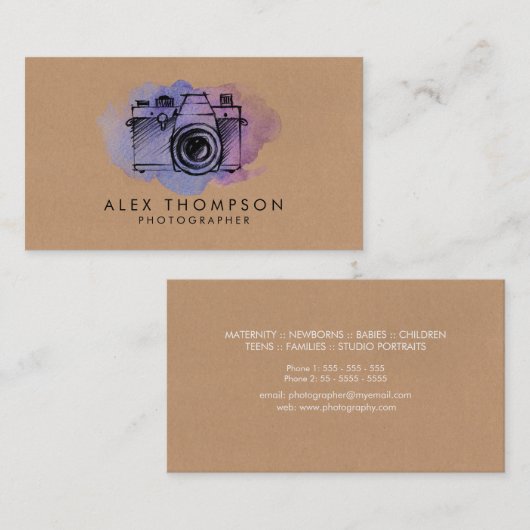 水彩写真家名刺 名刺 (正面/裏面)