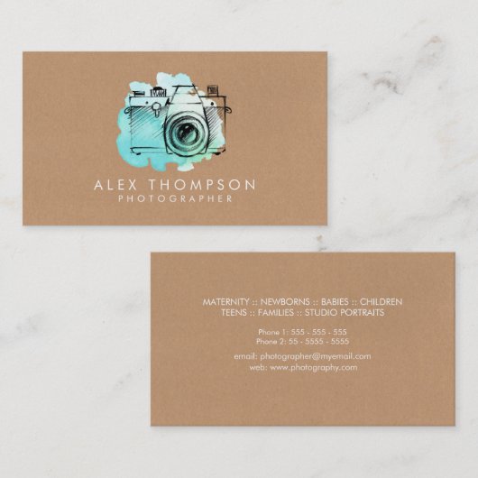 水彩写真家名刺 名刺 (正面/裏面)