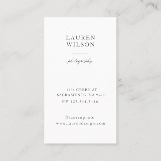 水彩写真撮影名刺 名刺 (裏面)