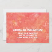 水彩写真火トラック誕生日パーティー 招待状 (裏面)