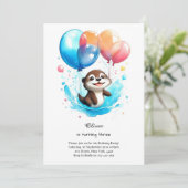 水彩写真誕生日招待状 招待状 (スタンド正面)