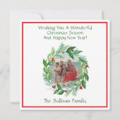 水彩写真 クリスマス ホリデー リース ノエル (裏面)