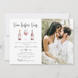 水彩写真 ヴィノ・ビフォア・ヴァウズ ブライズシャワー 招待状