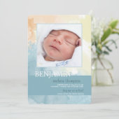 水彩写真 出生発表 案内状 (スタンド正面)