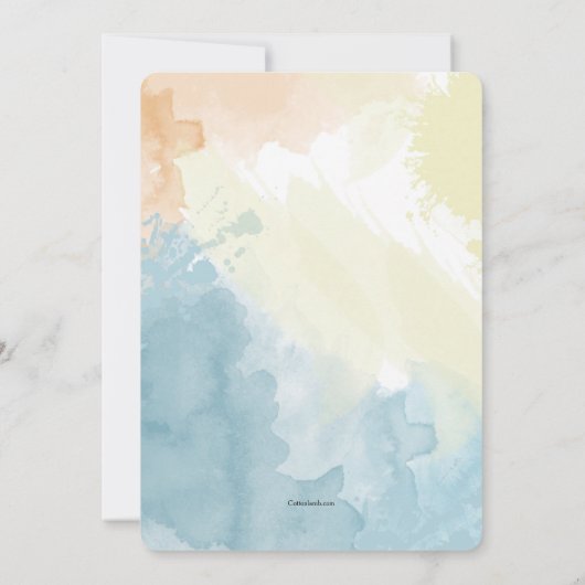 水彩写真 出生発表 案内状 (裏面)