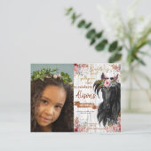 水彩写真 馬の誕生日カウガール ポストカード (スタンド正面)