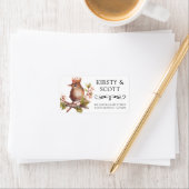 水彩冠春鳥アドレス ラベル (インサイチュ)