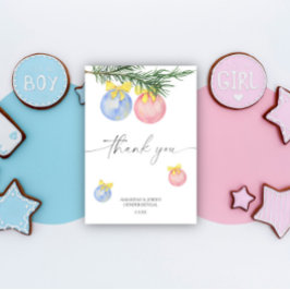 水彩冬ありがとう性別を明かす サンキューカード