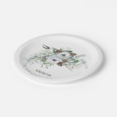 水彩冬のあじさい 花 ベビーシャワー ペーパープレート (アングル)